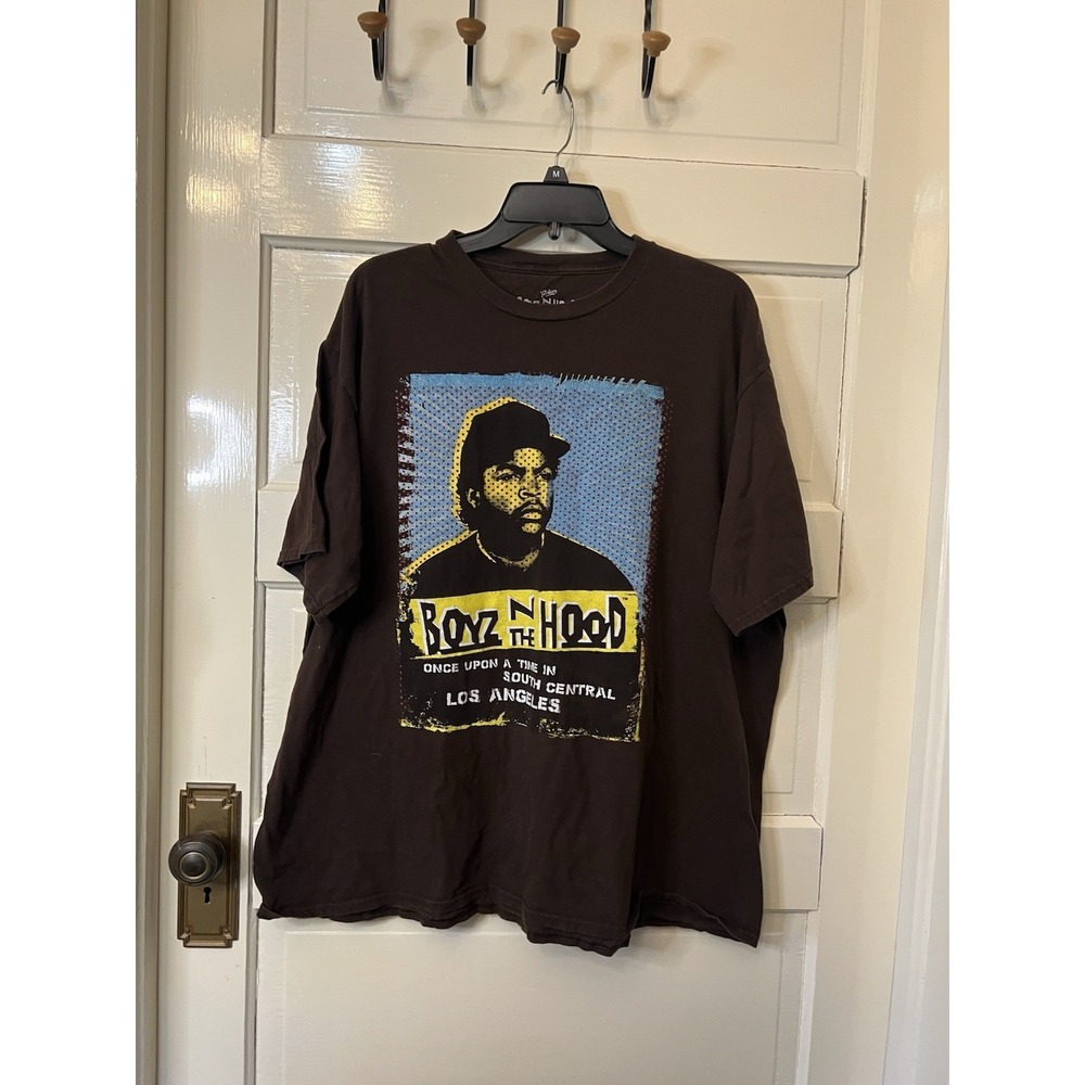 Boyz In The Hood Shirt Mens XL Brown 100% Cotton Ice Cube Short Sleeve Rap Tee